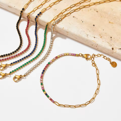 Lot de 5 Bracelets Fins en Acier Inoxydable