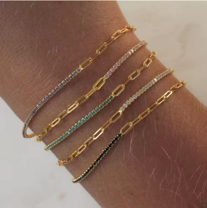 Lot de 5 Bracelets Fins en Acier Inoxydable
