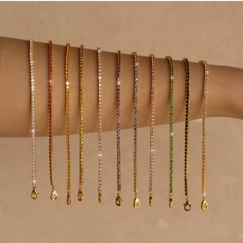 Lot de 5 Bracelets Fins en Acier Inoxydable
